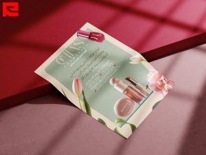 طرح لایه باز تراکت فروشگاه لوازم آرایشی و بهداشتی طرح سبز کد 228