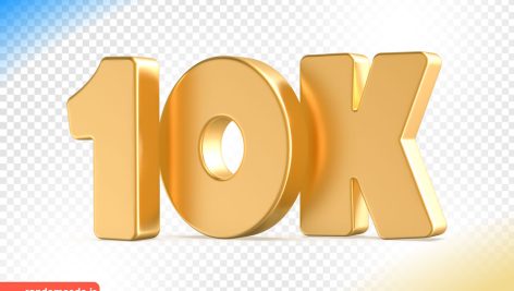 فایل سه بعدی 10 هزار فالوور طلایی 10k gold کد 04