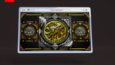 طرح لایه باز بنر سایت ماه محرم سلام بر امام حسین طرح مشکی کد 75