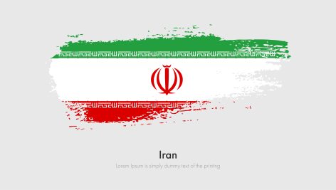 طرح png پرچم ایران با قلمو کشیده شده و رنگ روغنی کد 007