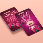 طرح لایه باز کارت ویزیت فروشگاه اکسسوری و عروسک طرح لابوبو بنفش کد 523